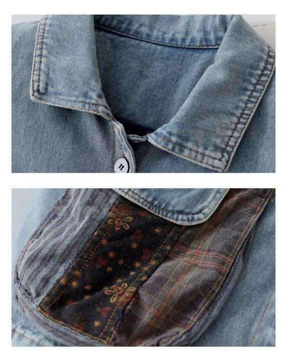 Patchwork Punk Denim Jacket - Image 11