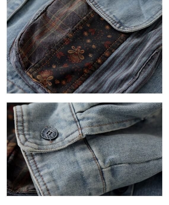 Patchwork Punk Denim Jacket - Image 12