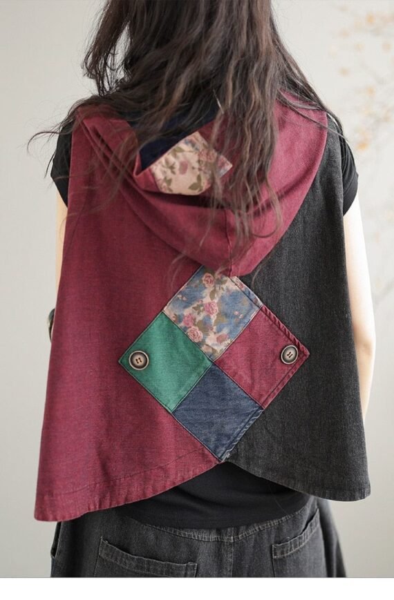 Patchwork Punk Denim Vest - Image 10