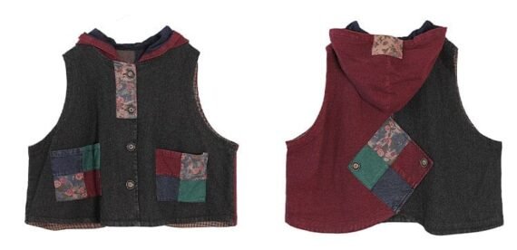 Patchwork Punk Denim Vest - Image 11