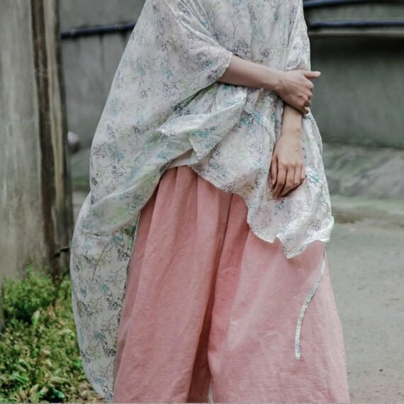 Pink Cotton Linen Palazzo Pants | Lotus - Image 5