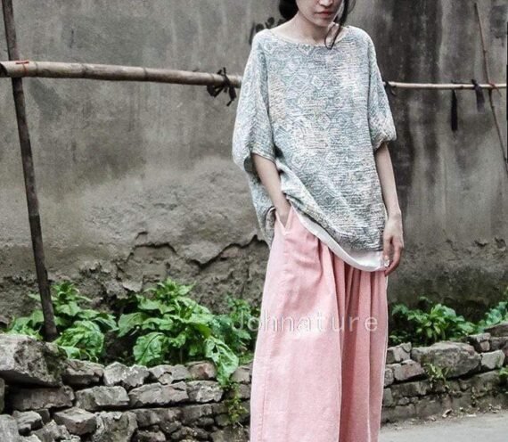 Pink Cotton Linen Palazzo Pants | Lotus - Image 6