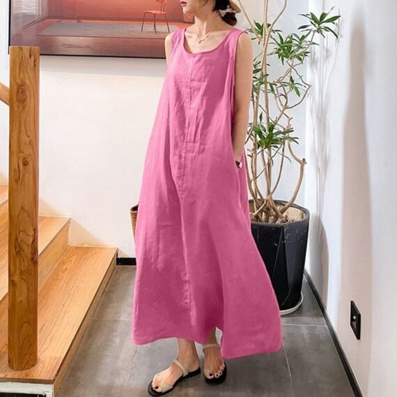 Lina Cotton Linen Tank Dress - Image 6