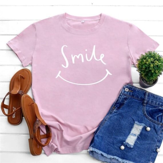 Smily Face O Neck T-Shirt - Image 6