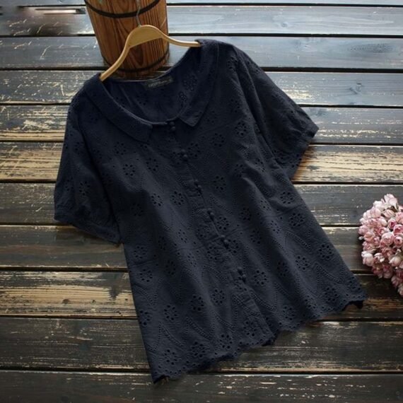 Luna Short Sleeve Lace Blouse - Image 3