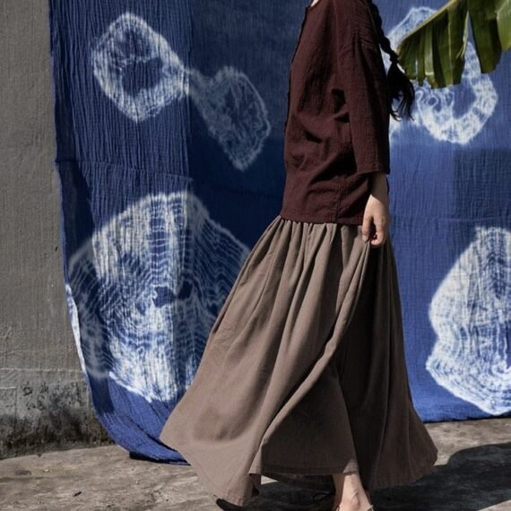 Donatella Long Vintage Maxi Skirt | Lotus - Image 11