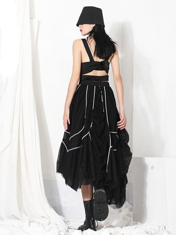 Ella Black & White Asymmetrical Skirt | Millennials - Image 4