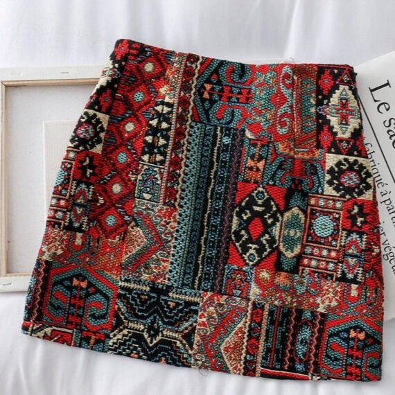 Old School Vintage Patchwork Mini Skirt - Image 4