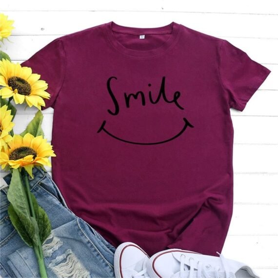 Smily Face O Neck T-Shirt - Image 9