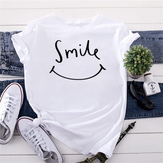 Smily Face O Neck T-Shirt - Image 10