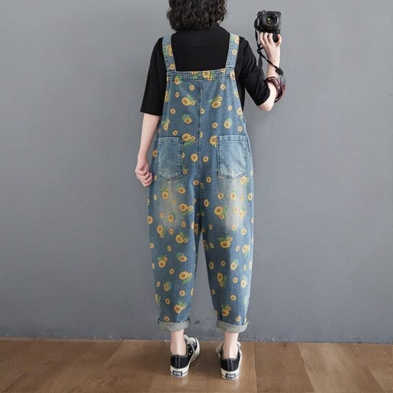 Sunflower Printed Denim Overall - Image 2