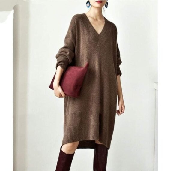 Averi V-neck Midi  Sweater Dress - Image 4