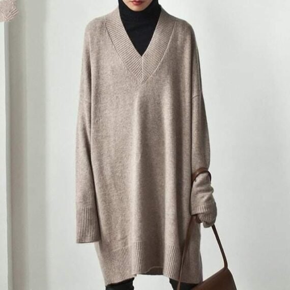 Averi V-neck Midi  Sweater Dress - Image 2