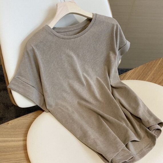 Basic Cotton and Linen T-shirt - Image 4