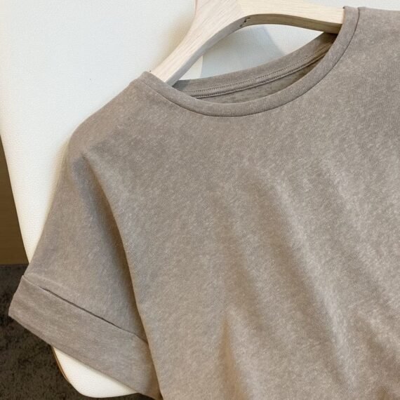 Basic Cotton and Linen T-shirt - Image 5