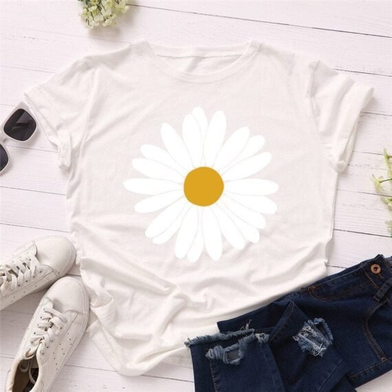 Vintage Daisy Flower Cotton Tee - Image 6