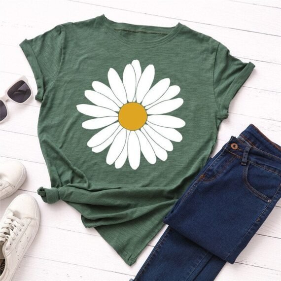 Vintage Daisy Flower Cotton Tee - Image 10