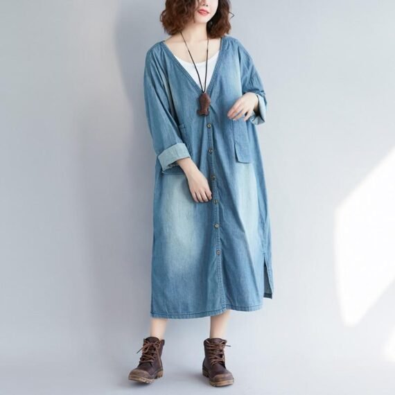 Vintage Denim Trench Coat - Image 7