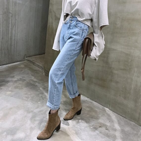 Vintage High Waist Straight Jeans - Image 2
