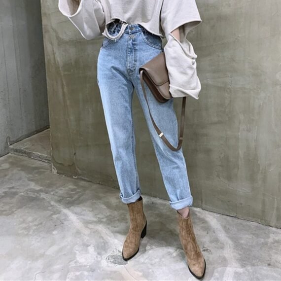 Vintage High Waist Straight Jeans - Image 4