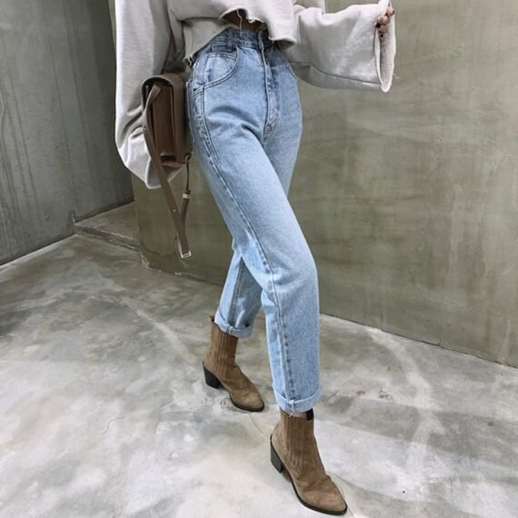 Vintage High Waist Straight Jeans - Image 3