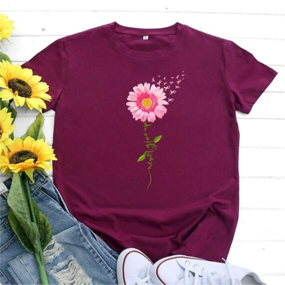 Never Give Up Flower Tee - Image 2