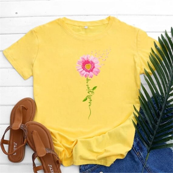 Never Give Up Flower Tee - Image 7