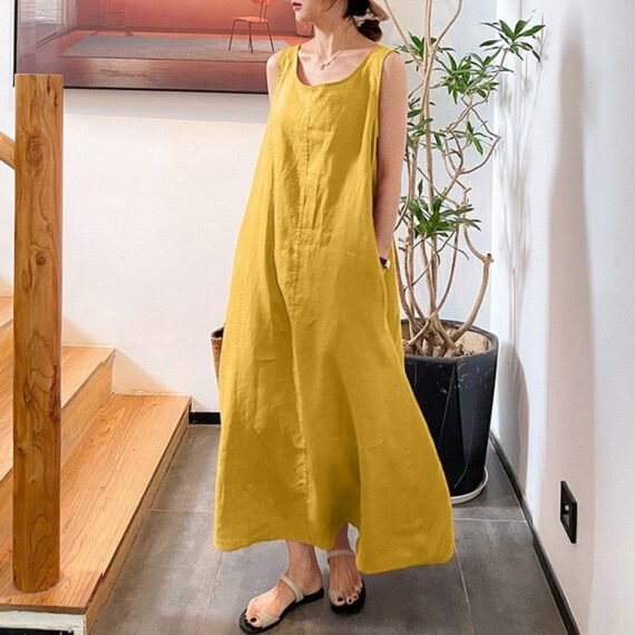 Lina Cotton Linen Tank Dress